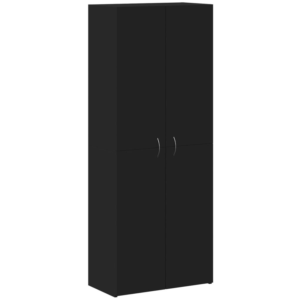 Arkivskap svart 60x32x153 cm konstruert tre