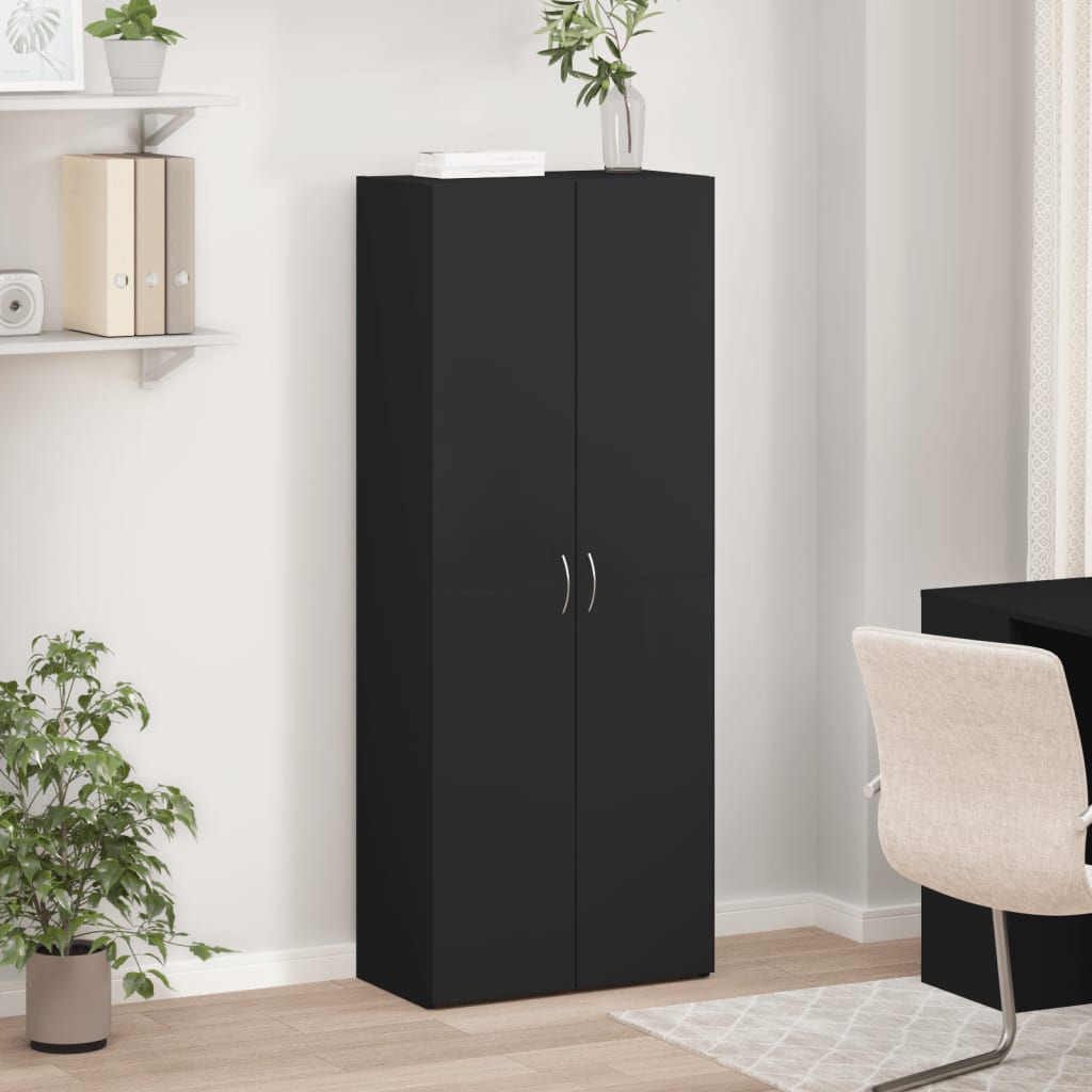 Arkivskap svart 60x32x153 cm konstruert tre