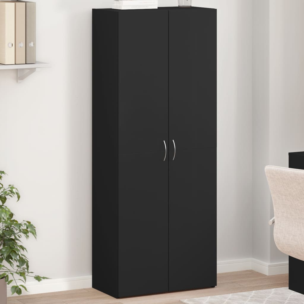 Arkivskap svart 60x32x153 cm konstruert tre