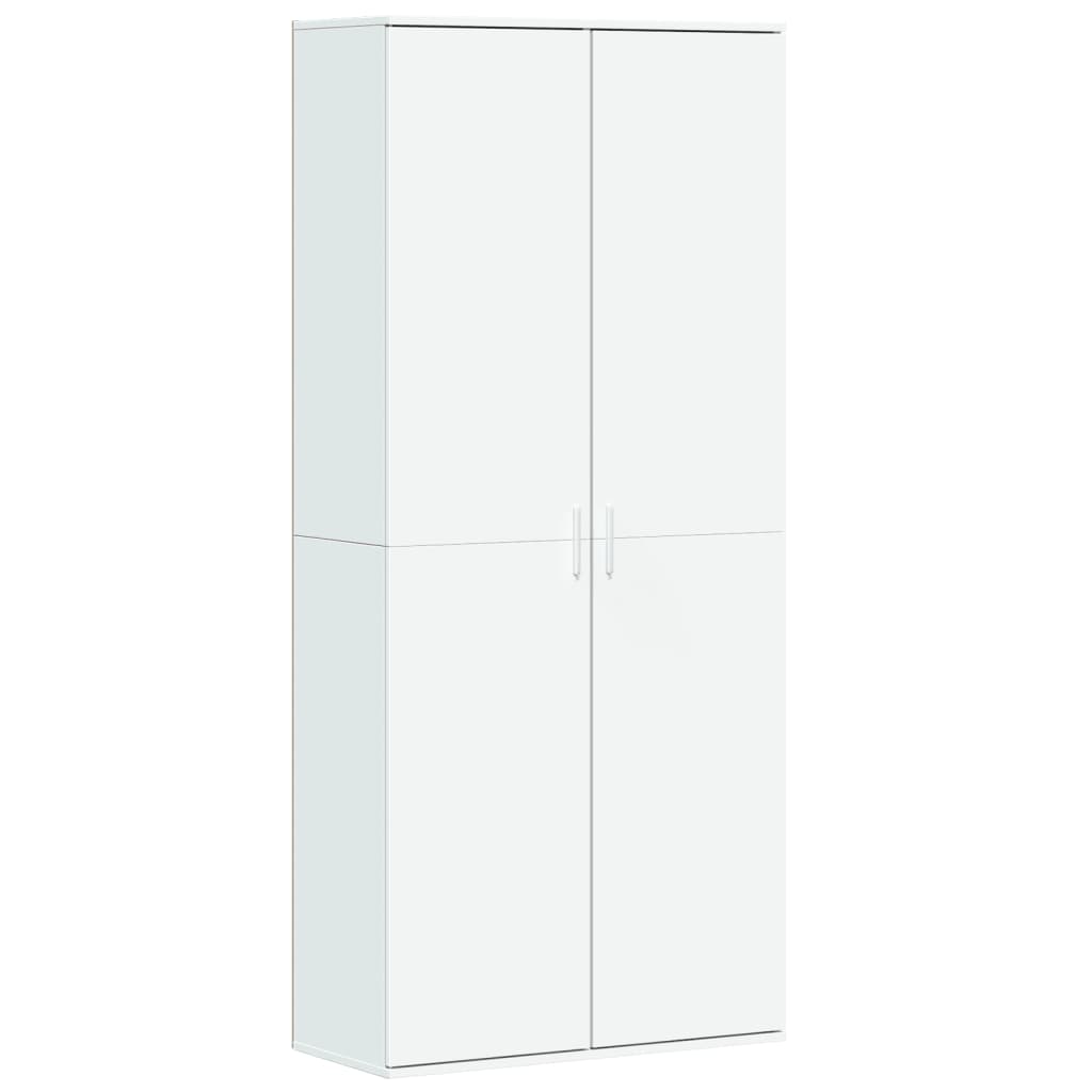 Highboard hvit 80x35x180 cm konstruert tre