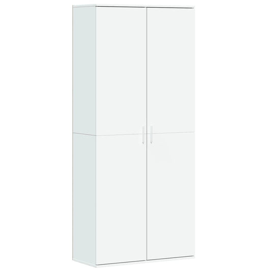 Highboard hvit 80x35x180 cm konstruert tre