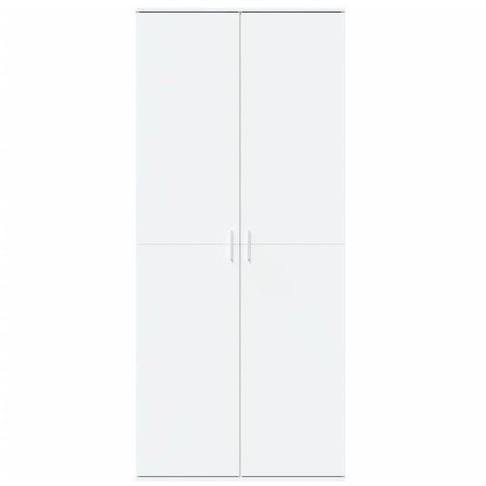 Highboard hvit 80x35x180 cm konstruert tre