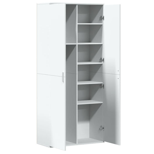 Highboard hvit 80x35x180 cm konstruert tre