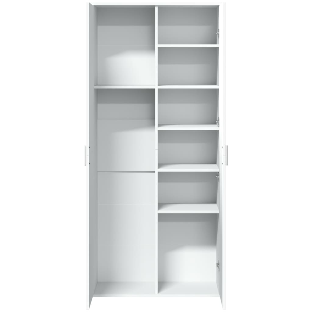 Highboard hvit 80x35x180 cm konstruert tre