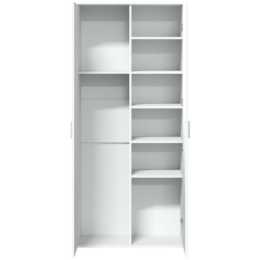 Highboard hvit 80x35x180 cm konstruert tre