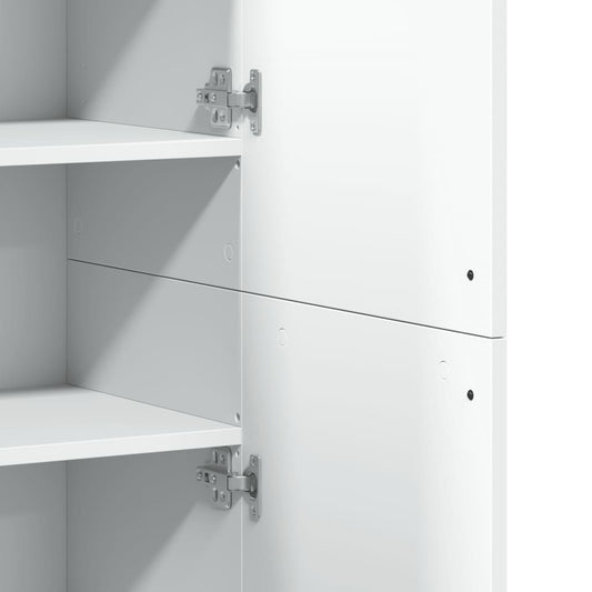 Highboard hvit 80x35x180 cm konstruert tre