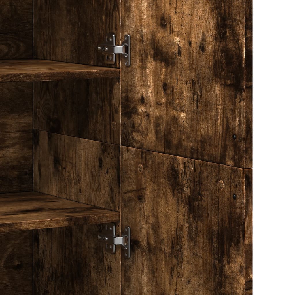 Highboard røkt eik 80x35x180 cm konstruert tre