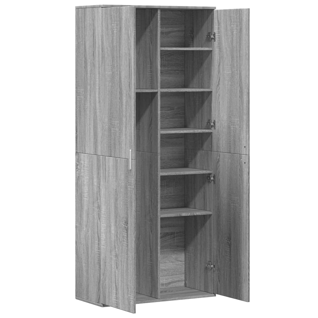 Highboard grå sonoma 80x35x180 cm konstruert tre