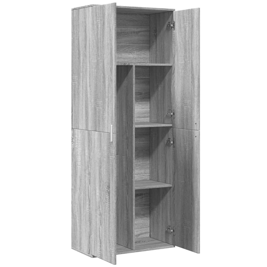 Highboard grå sonoma 70x35x180 cm konstruert tre