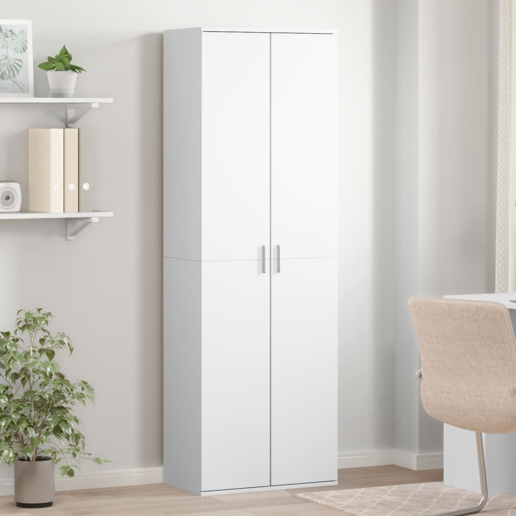 Highboard hvit 60x35x180 cm konstruert tre