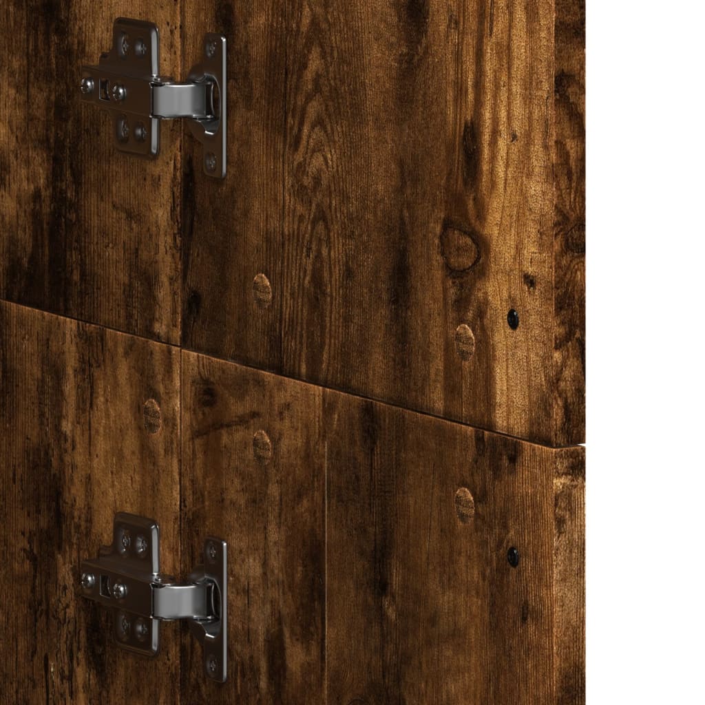 Highboard røkt eik 60x35x180 cm konstruert tre