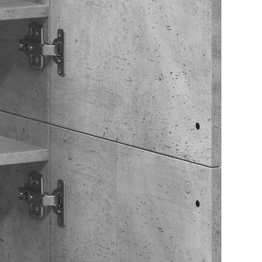 Skoskap betonggrå 80x39x178 cm sponplate