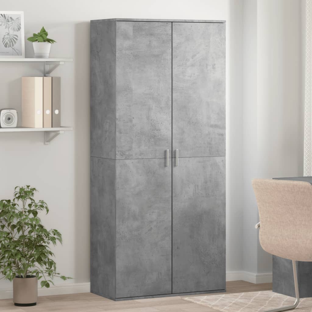 Skoskap betonggrå 80x39x178 cm sponplate