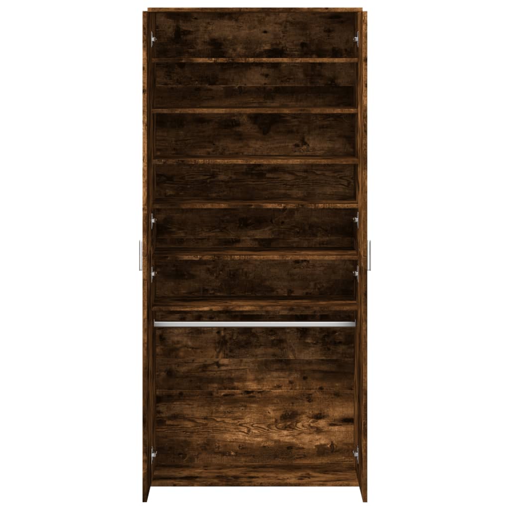 Skoskap røkt eik 80x39x178 cm konstruert tre