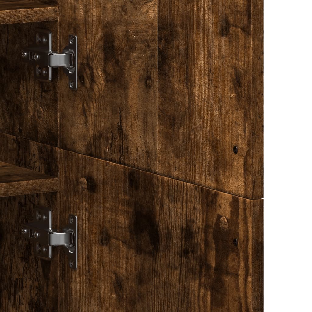 Skoskap røkt eik 80x39x178 cm konstruert tre
