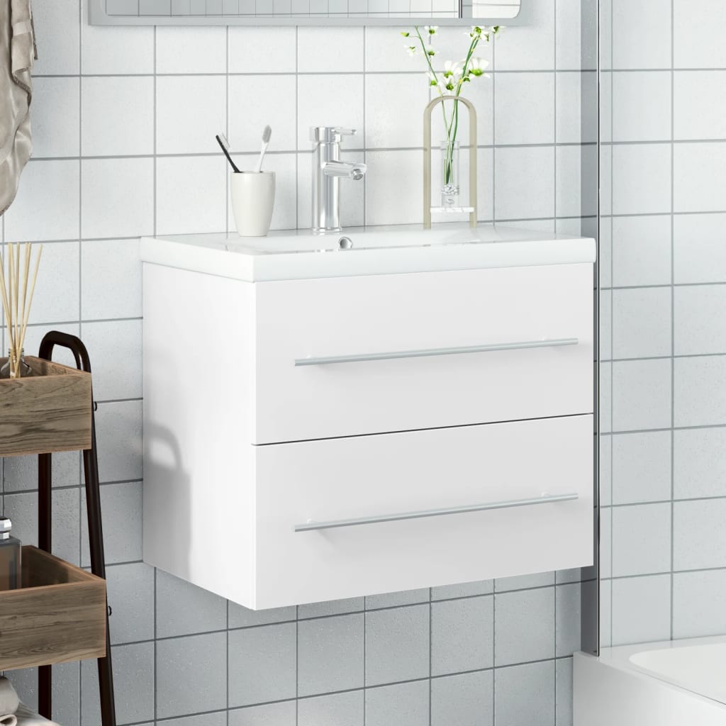 Servantskap med innebygd kum hvit