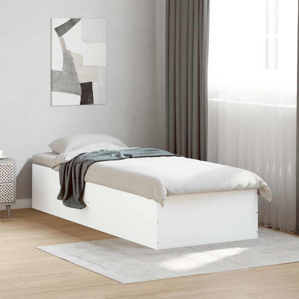 Sengeramme hvit 75x190 cm konstruert tre