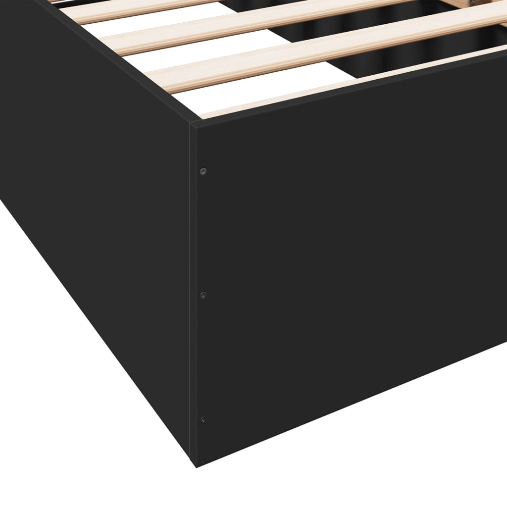 Sengeramme svart 75x190 cm konstruert tre
