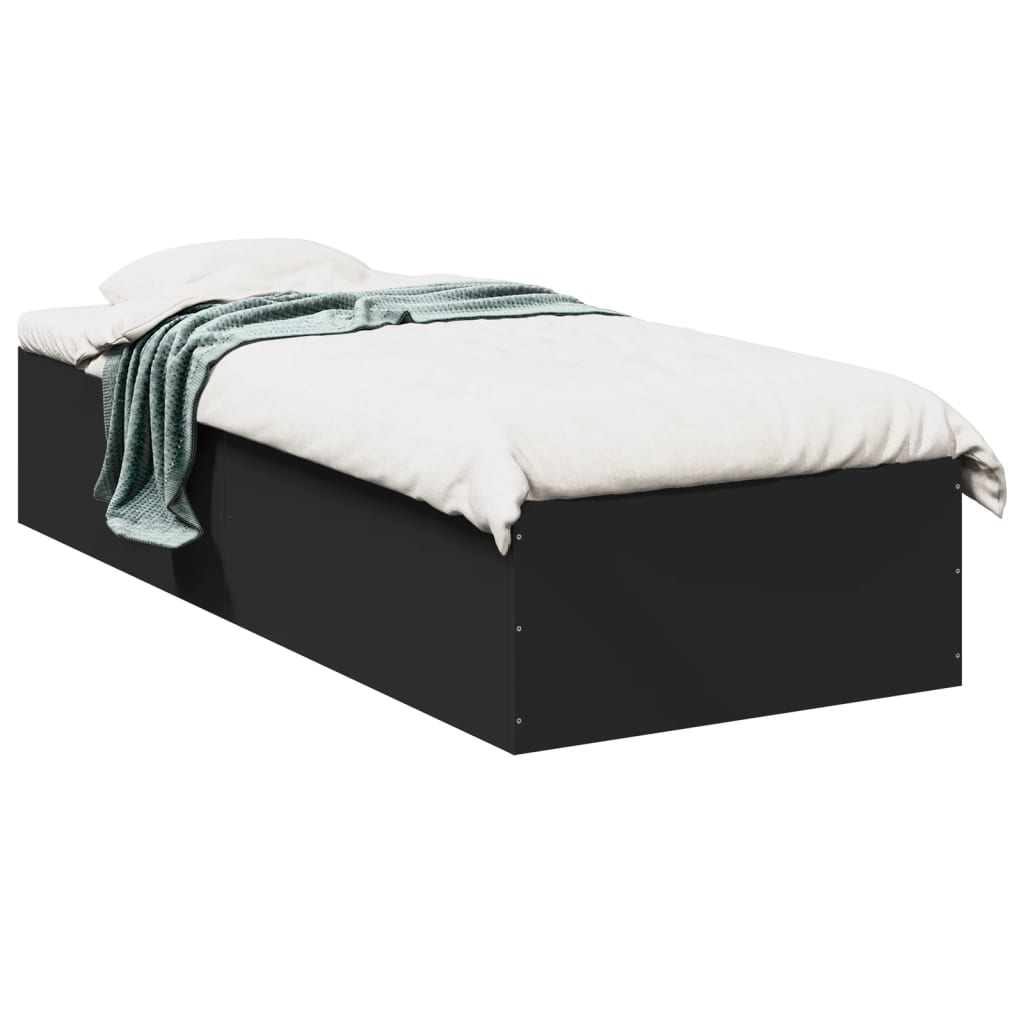 Sengeramme svart 75x190 cm konstruert tre