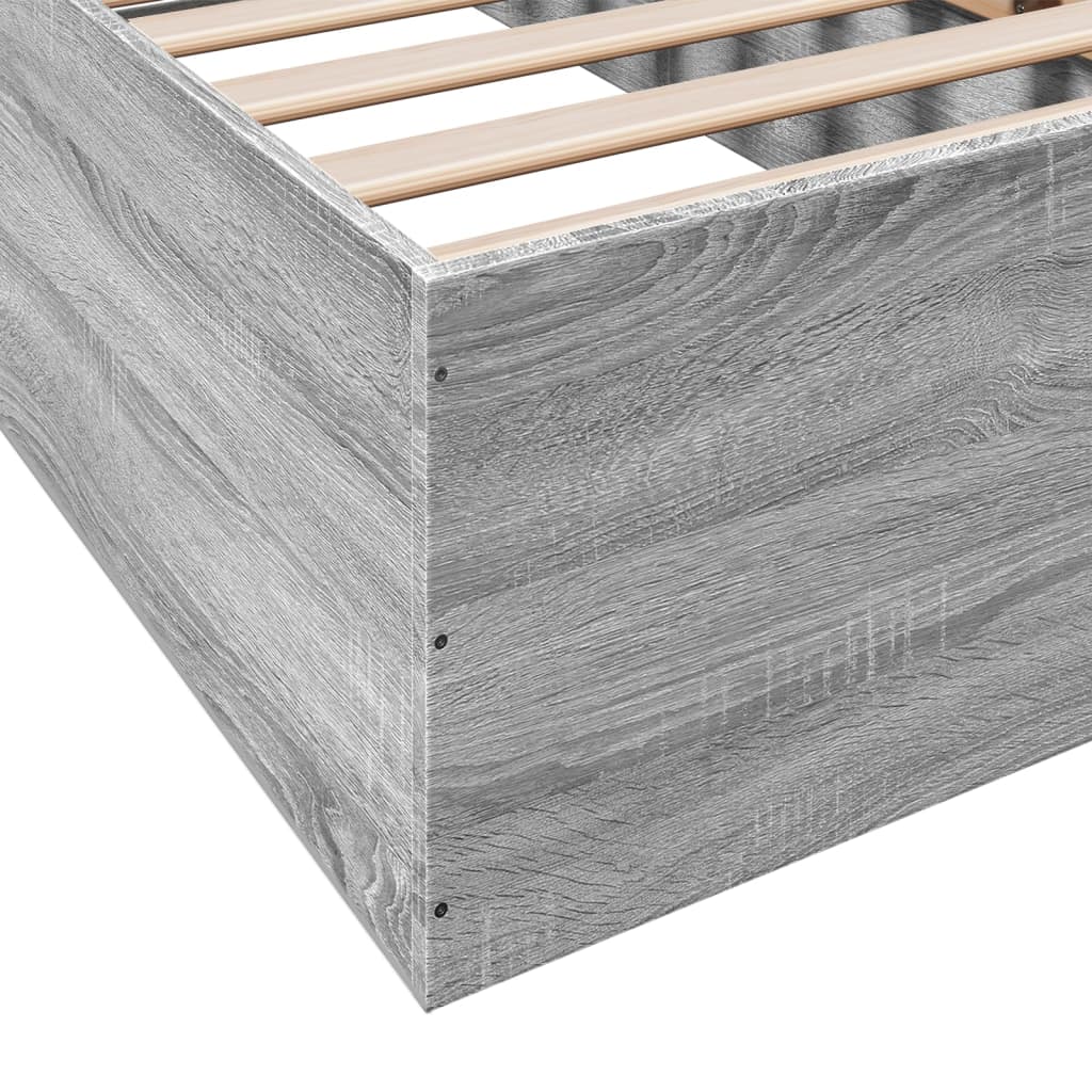 Sengeramme grå sonoma 75x190 cm konstruert tre