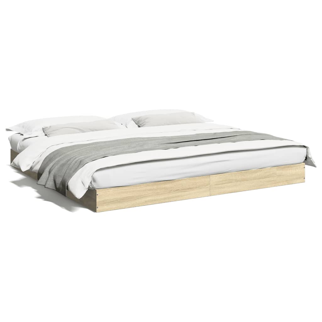 Sengeramme uten madrass sonoma eik 180x200 cm konstruert tre