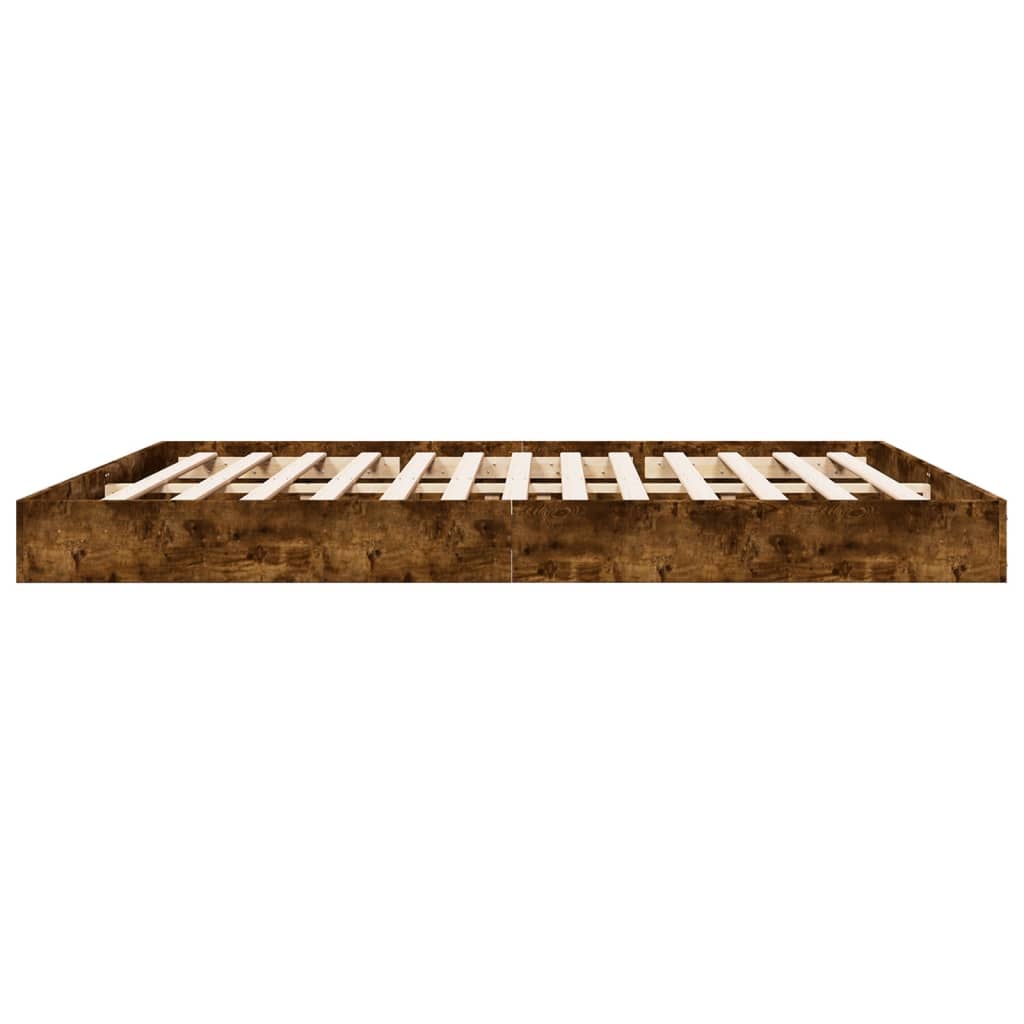 Sengeramme uten madrass røkt eik 180x200 cm konstruert tre