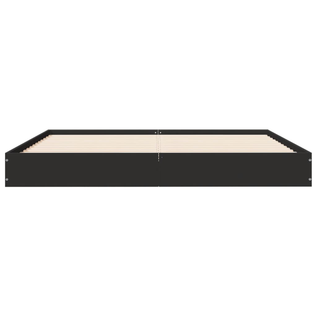 Sengeramme uten madrass svart 160x200 cm konstruert tre