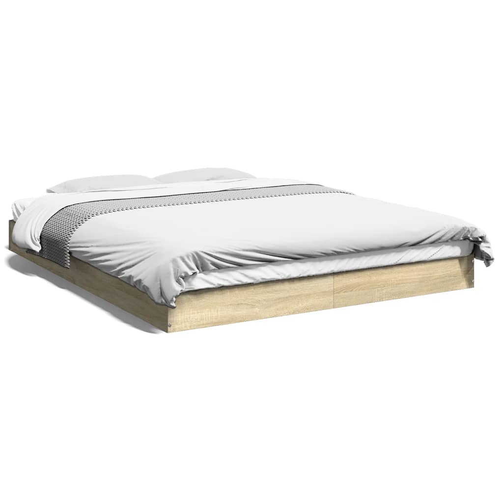 Sengeramme uten madrass sonoma eik 160x200 cm konstruert tre