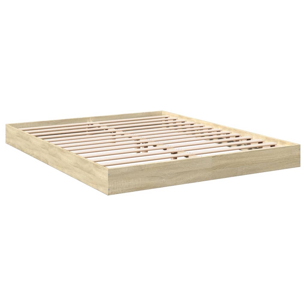 Sengeramme uten madrass sonoma eik 160x200 cm konstruert tre