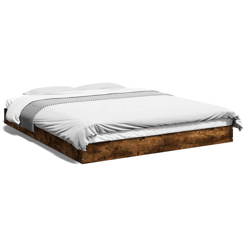 Sengeramme uten madrass røkt eik 160x200 cm konstruert tre