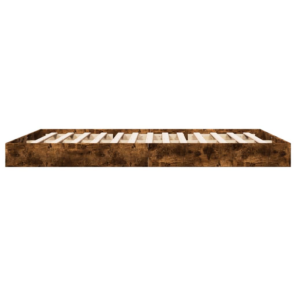 Sengeramme uten madrass røkt eik 160x200 cm konstruert tre