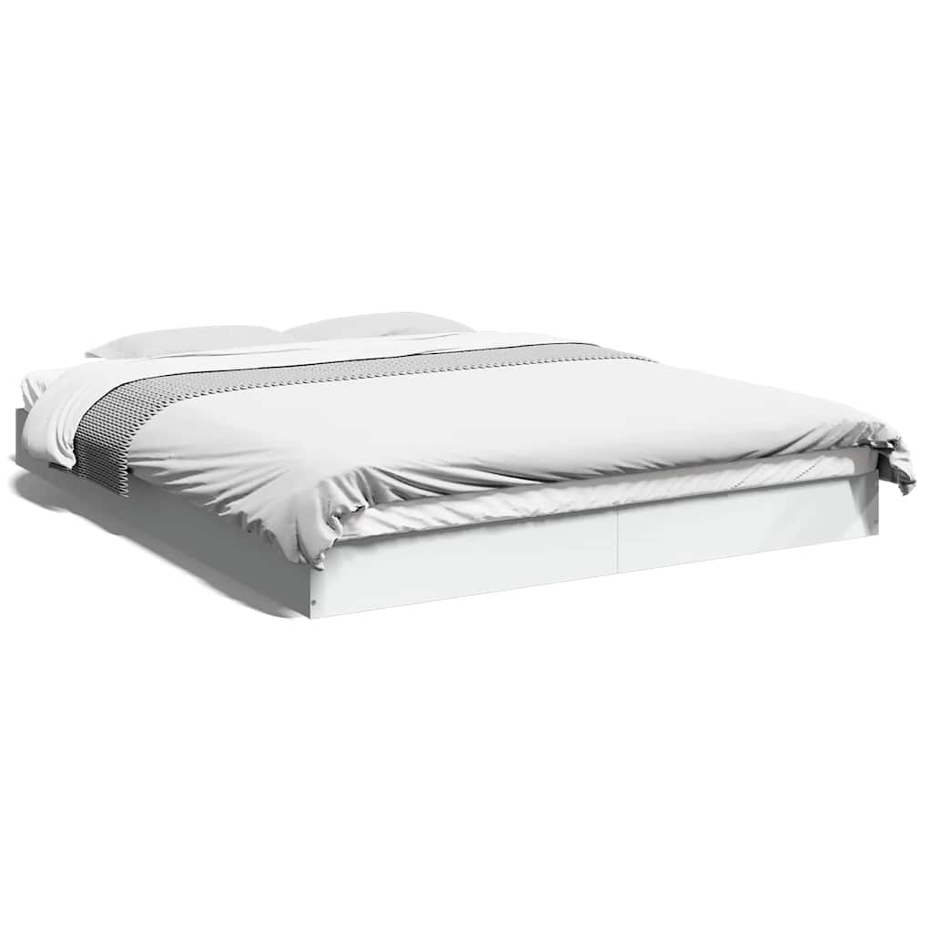 Sengeramme hvit 150x200 cm konstruert tre