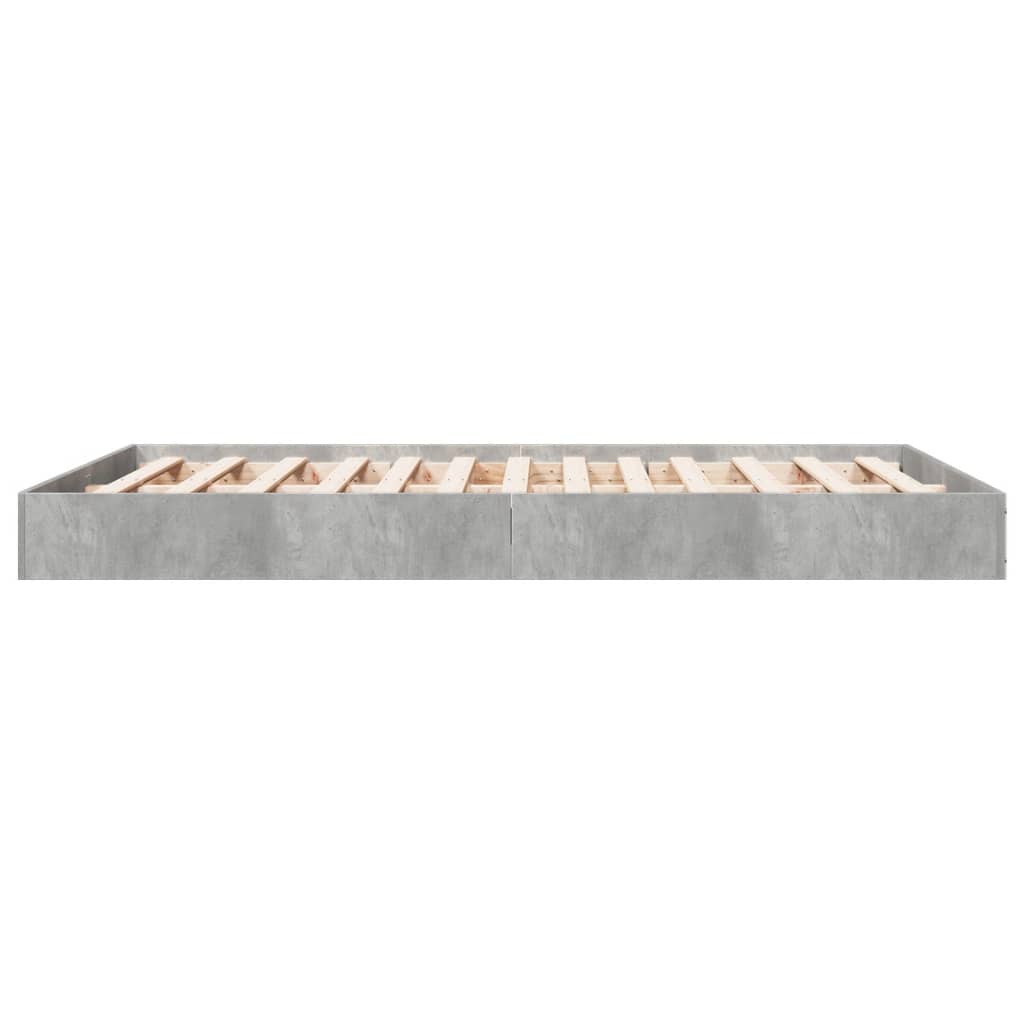 Sengeramme betonggrå 140x200 cm konstruert tre