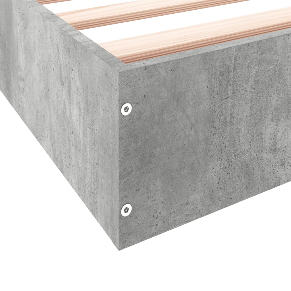 Sengeramme betonggrå 140x200 cm konstruert tre