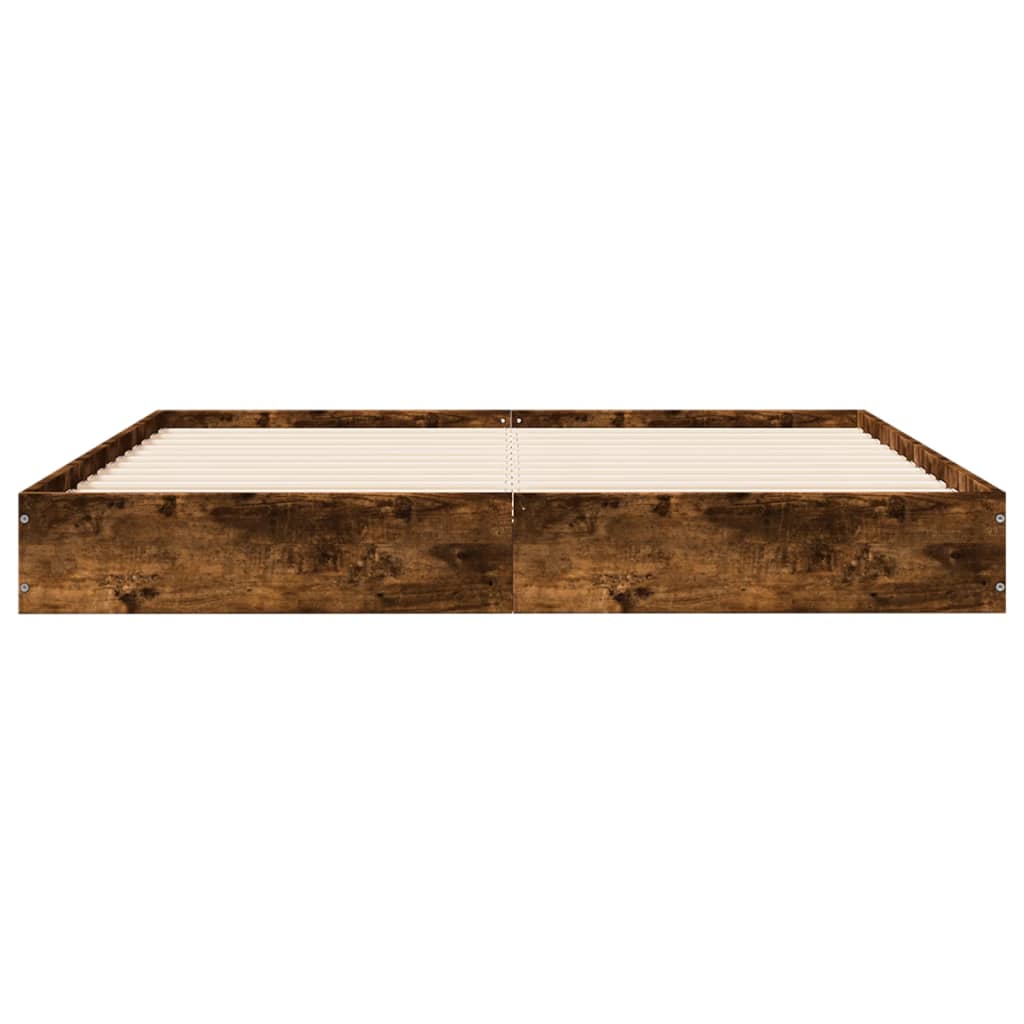 Sengeramme uten madrass røkt eik 140x200 cm konstruert tre