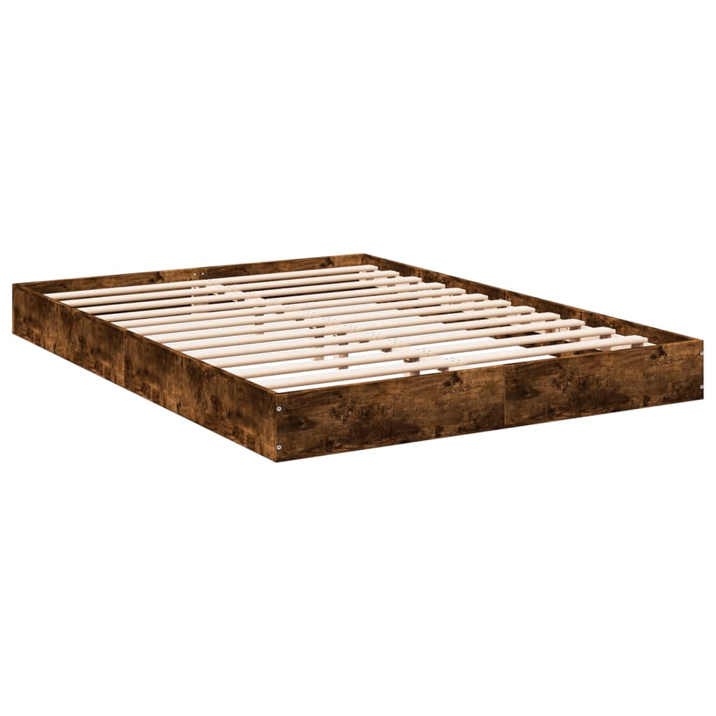 Sengeramme uten madrass røkt eik 140x200 cm konstruert tre