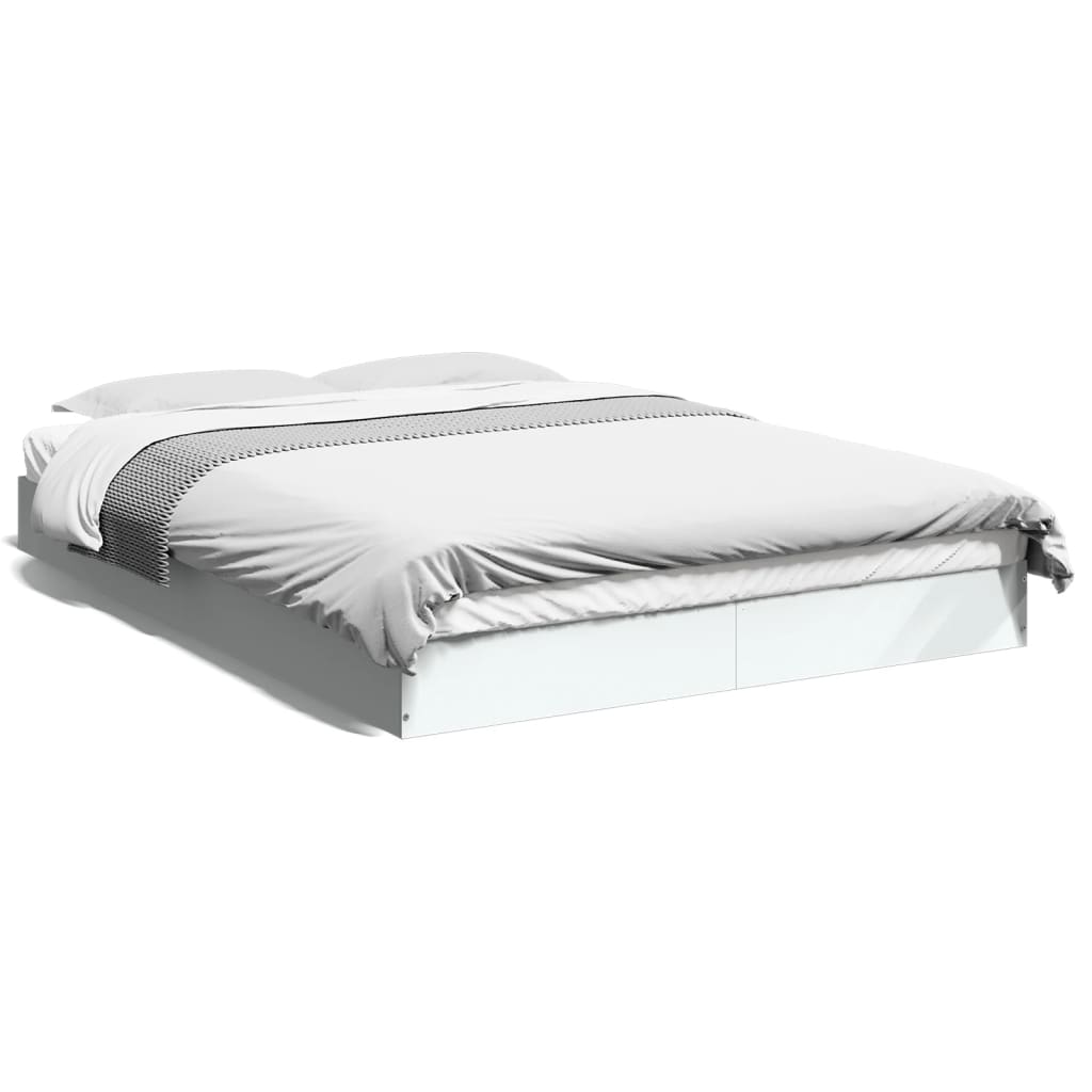 Sengeramme hvit 135x190 cm konstruert tre