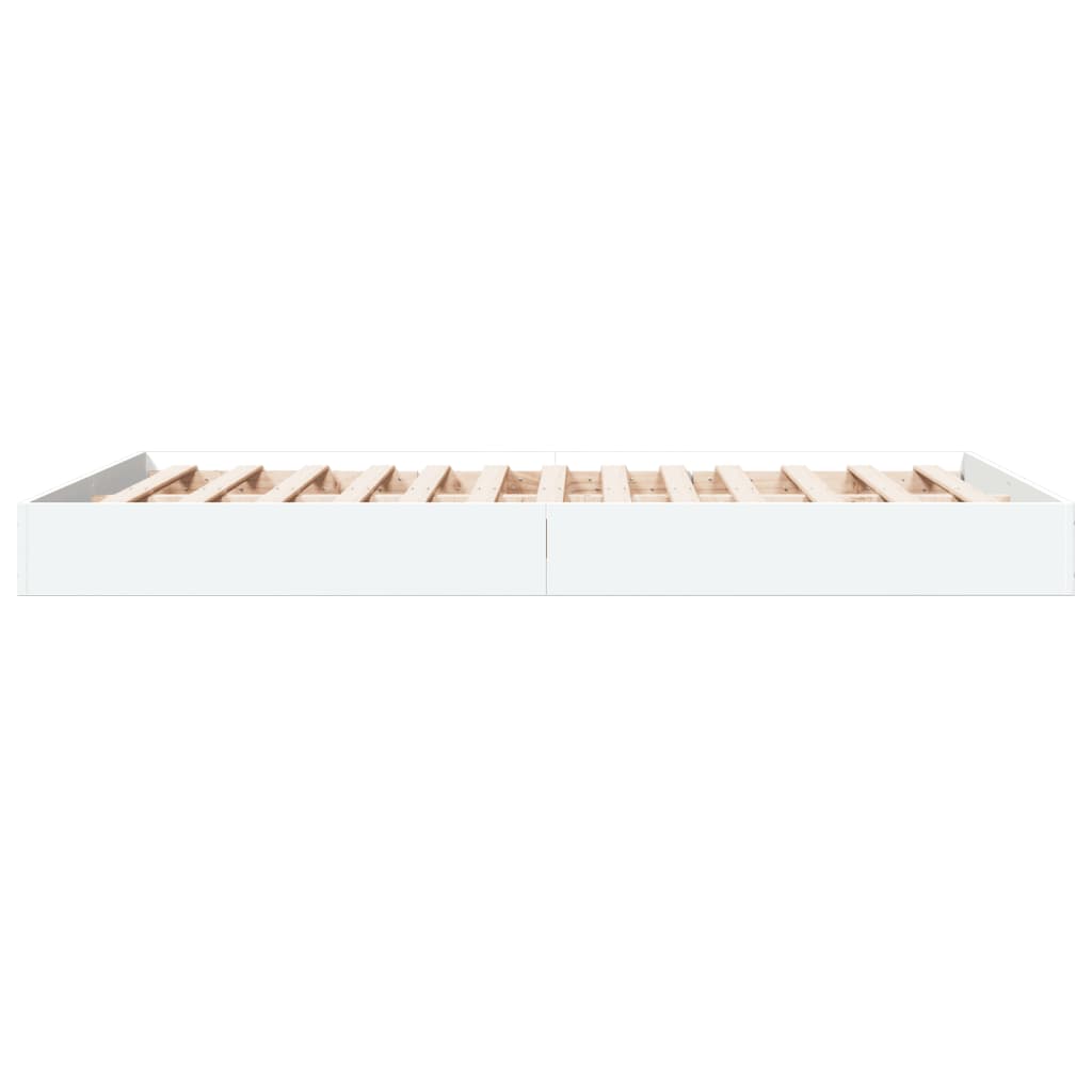 Sengeramme hvit 135x190 cm konstruert tre