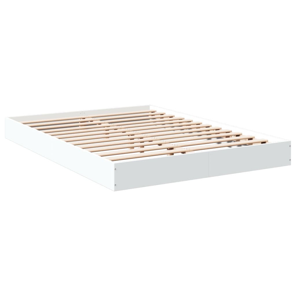 Sengeramme hvit 135x190 cm konstruert tre