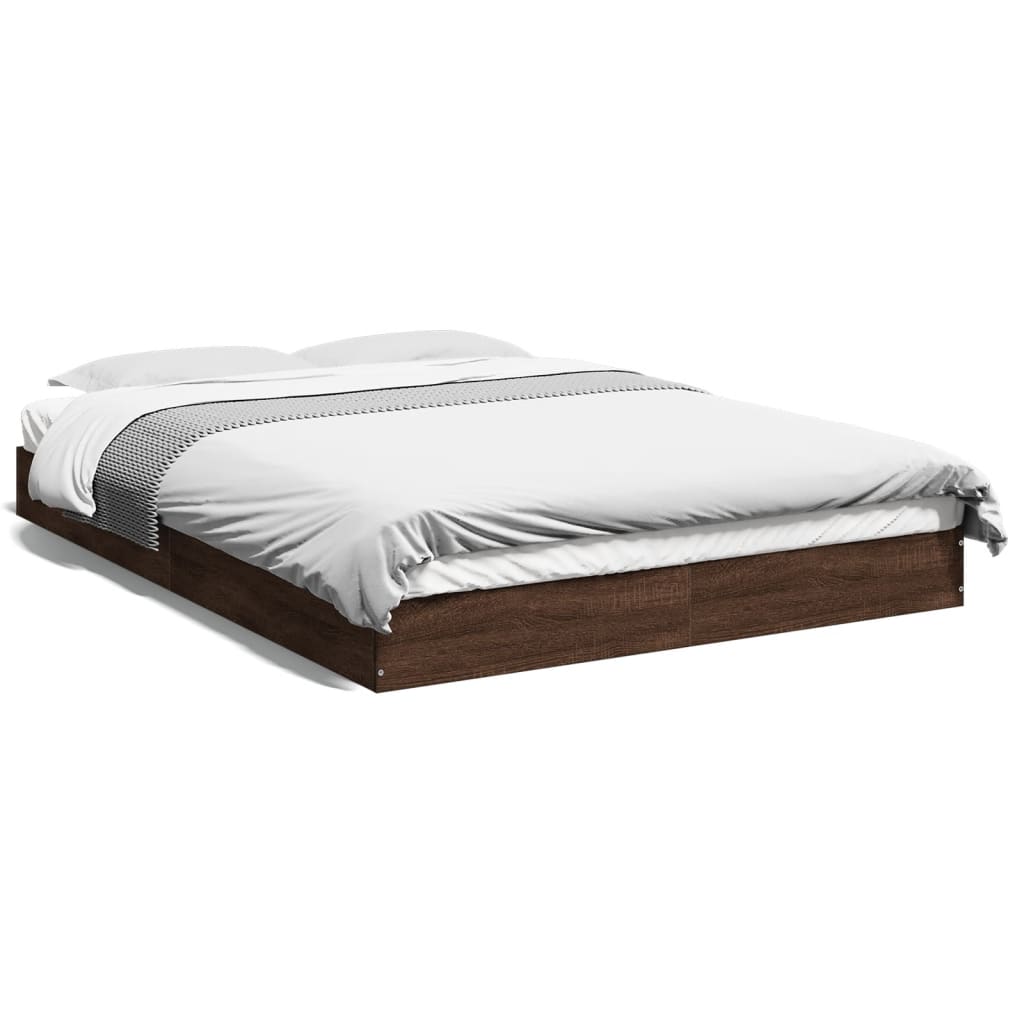 Sengeramme uten madrass brun eik 120x190 cm konstruert tre