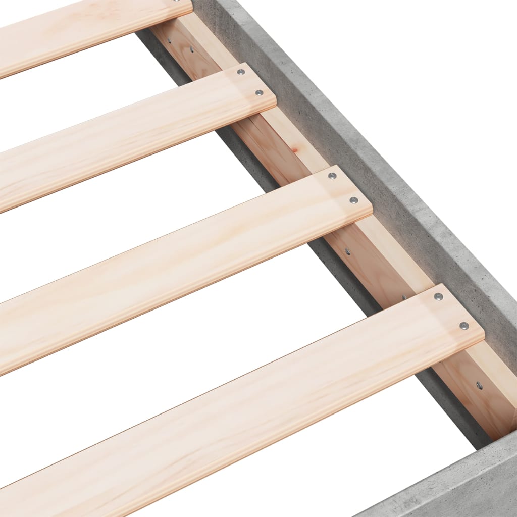 Sengeramme betonggrå 100x200 cm konstruert tre