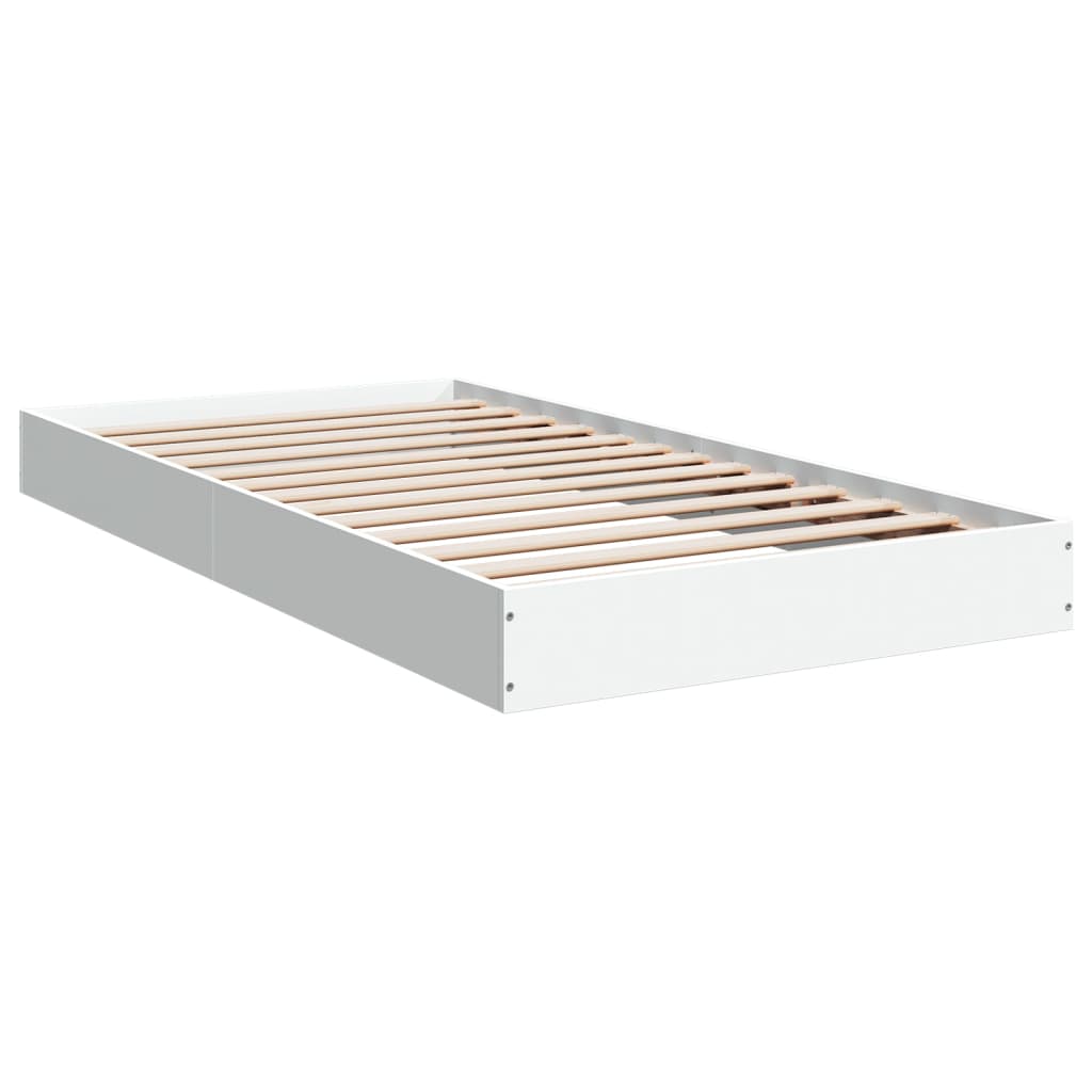 Sengeramme hvit 90x190 cm konstruert tre