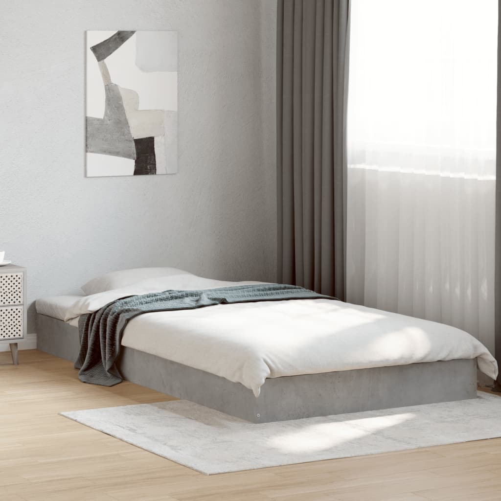 Sengeramme betonggrå 90x190 cm konstruert tre