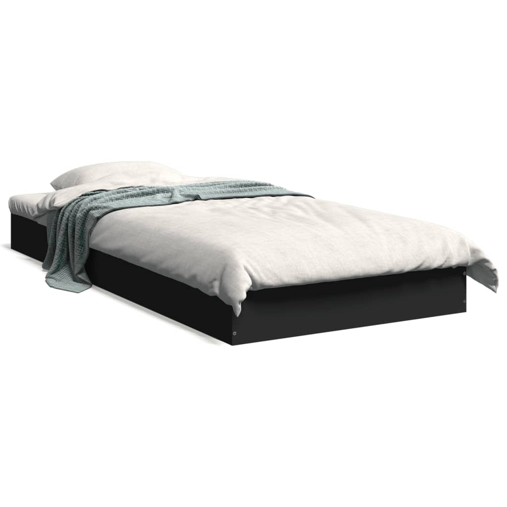 Sengeramme svart 75x190 cm konstruert tre