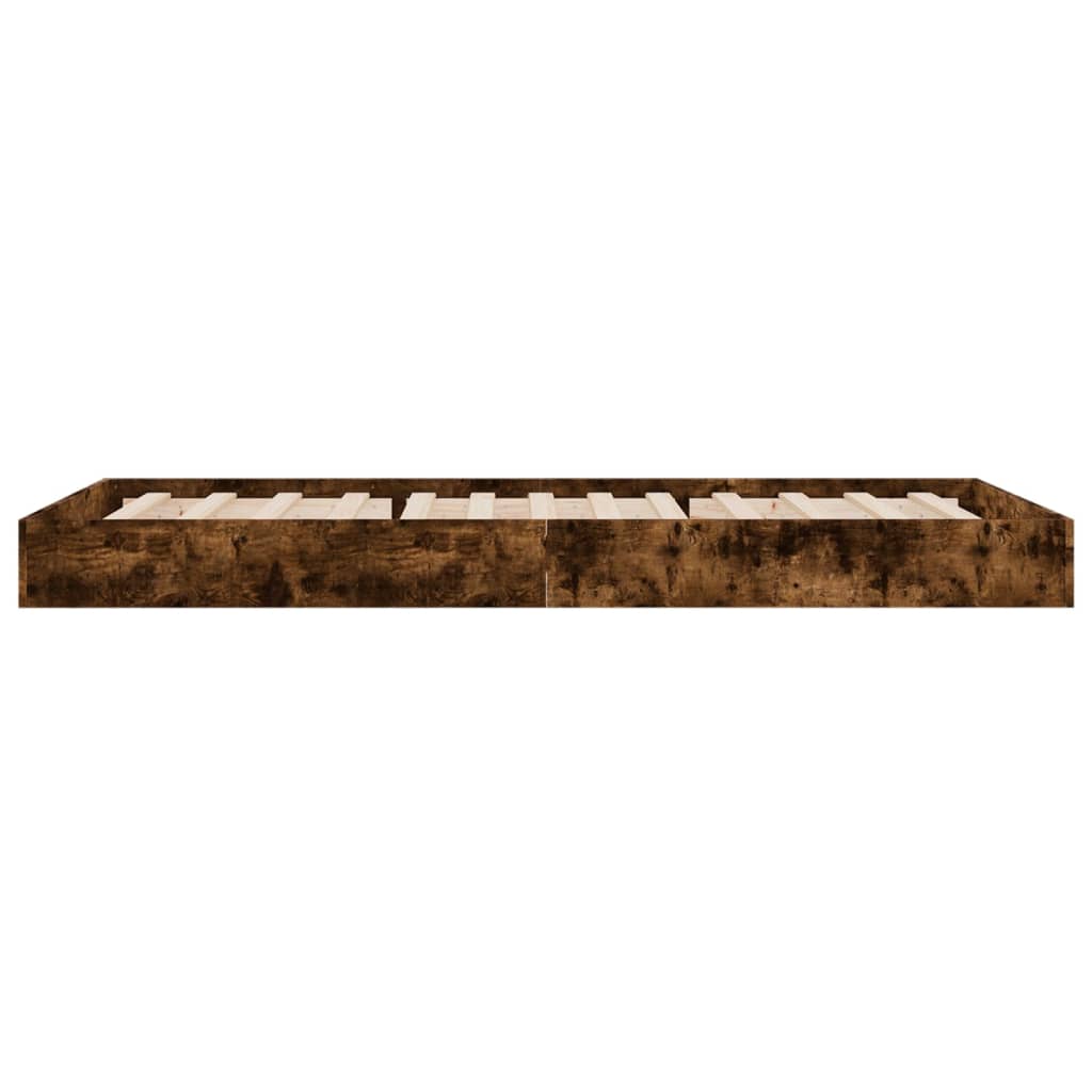 Sengeramme uten madrass røkt eik 75x190 cm konstruert tre