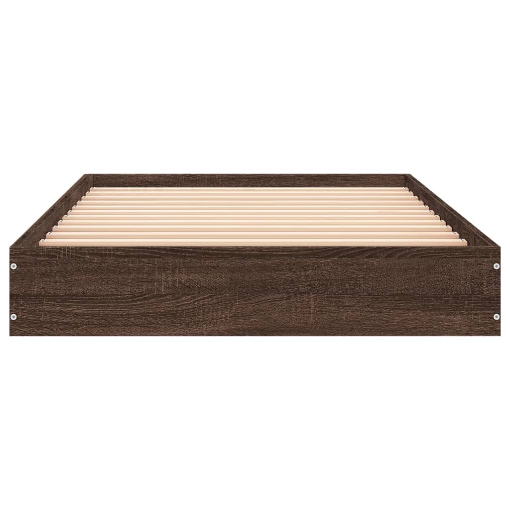 Sengeramme uten madrass brun eik 75x190 cm konstruert tre