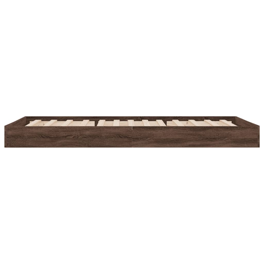 Sengeramme uten madrass brun eik 75x190 cm konstruert tre