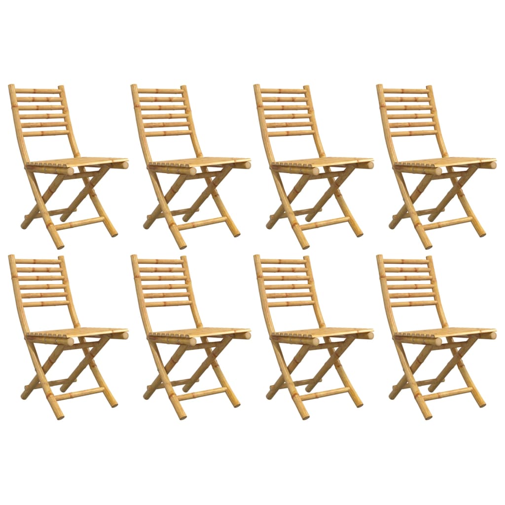 Sammenleggbare hagestoler 8 stk 43x54x88 cm bambus