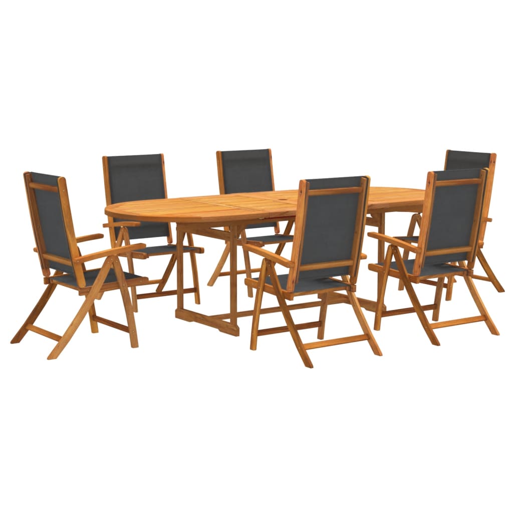 Hagespisegruppe 7 deler heltre akasie og textilene vidaXL