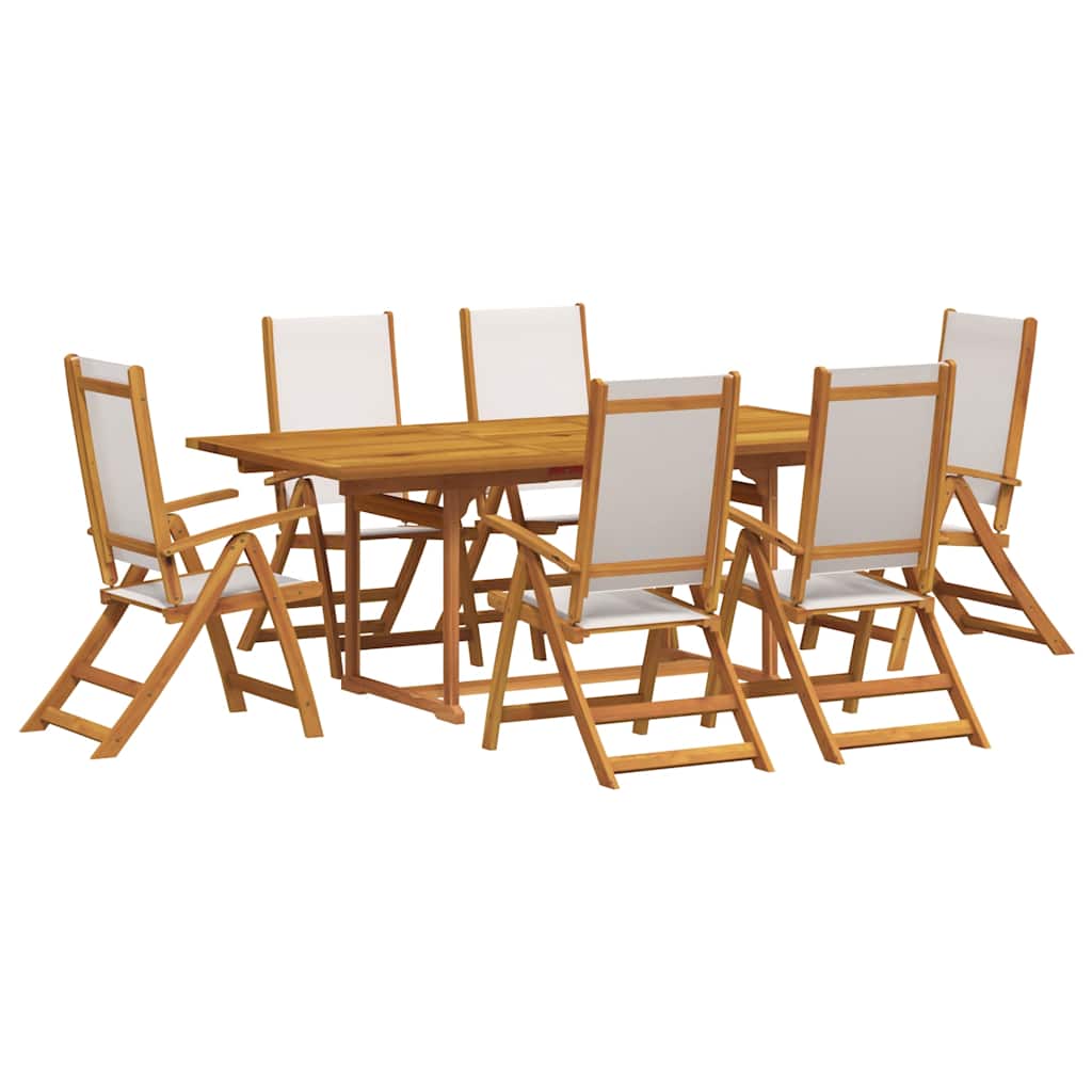 Hagespisegruppe 7 deler heltre akasie og textilene vidaXL